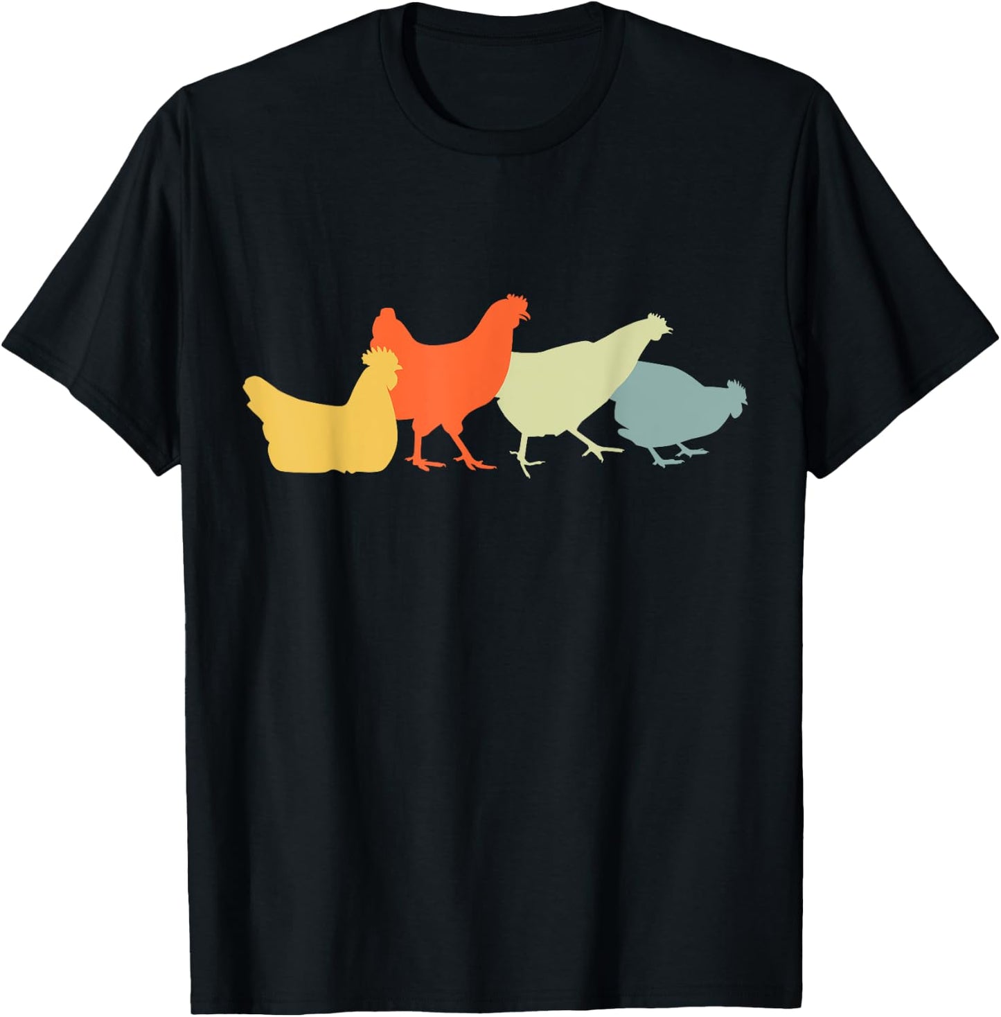 Retro Chickens T-Shirt - T-Shirt | Black