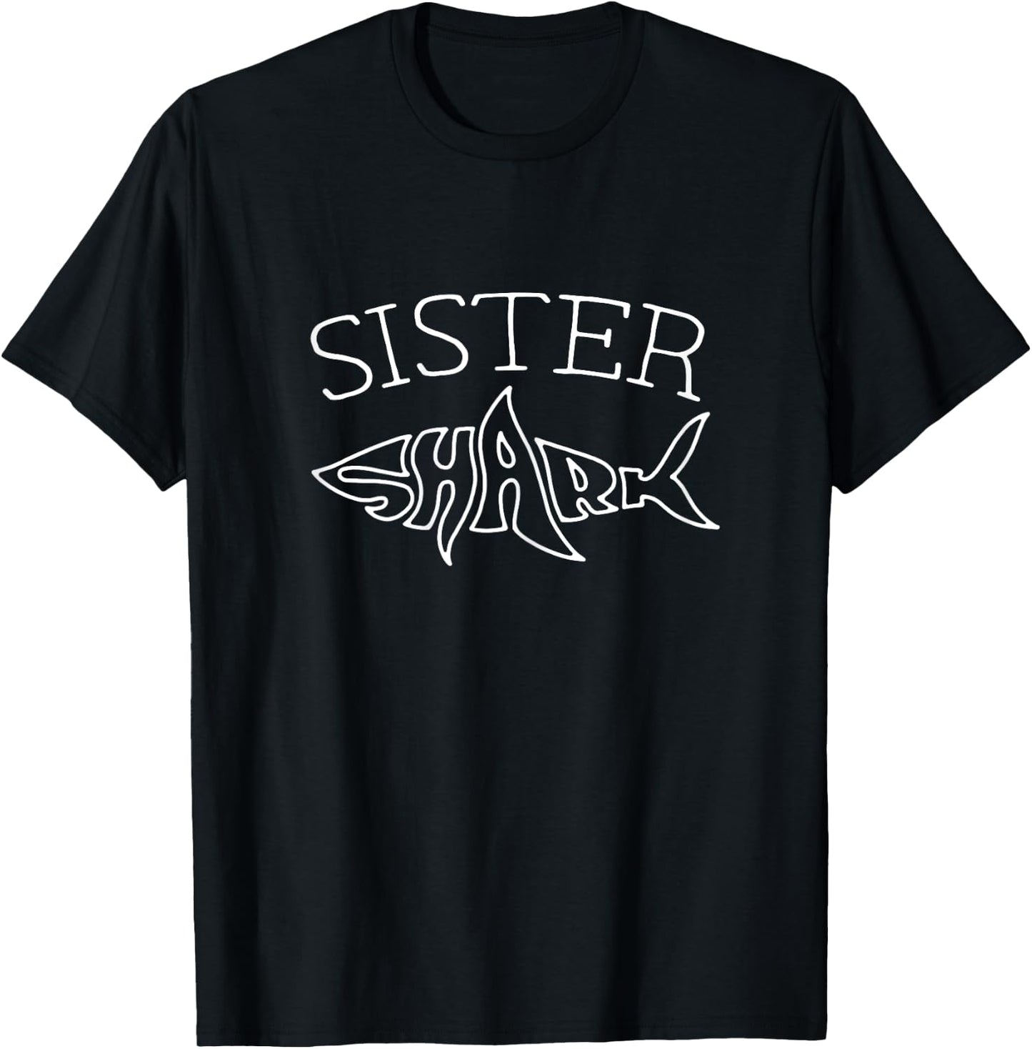 Sister Birthday Shark Daughter Matching Family Girls T-Shirt - T-Shirt | Black