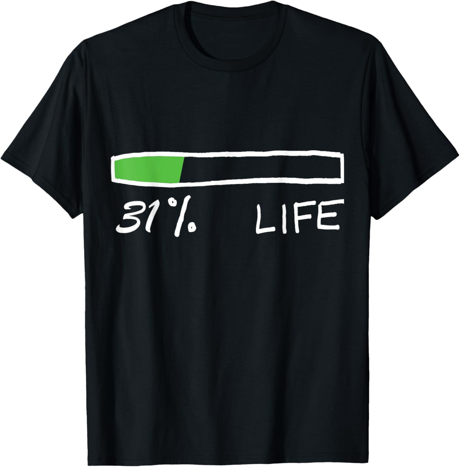 Nas Daily 31% Life T-Shirt - T-Shirt | Black