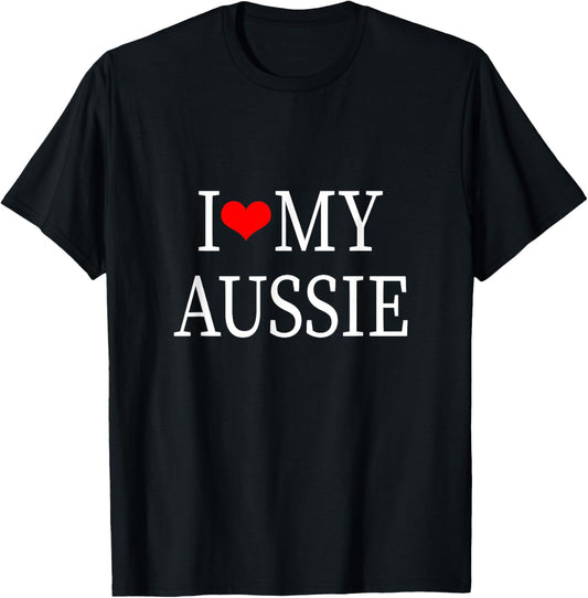 I Love My Aussie T-Shirt - T-Shirt | Black