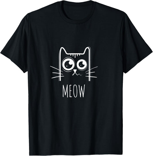 Meow Cat Meow Kitty Cute Cats Mom And Cat Dad Women T-Shirt - T-Shirt | Black