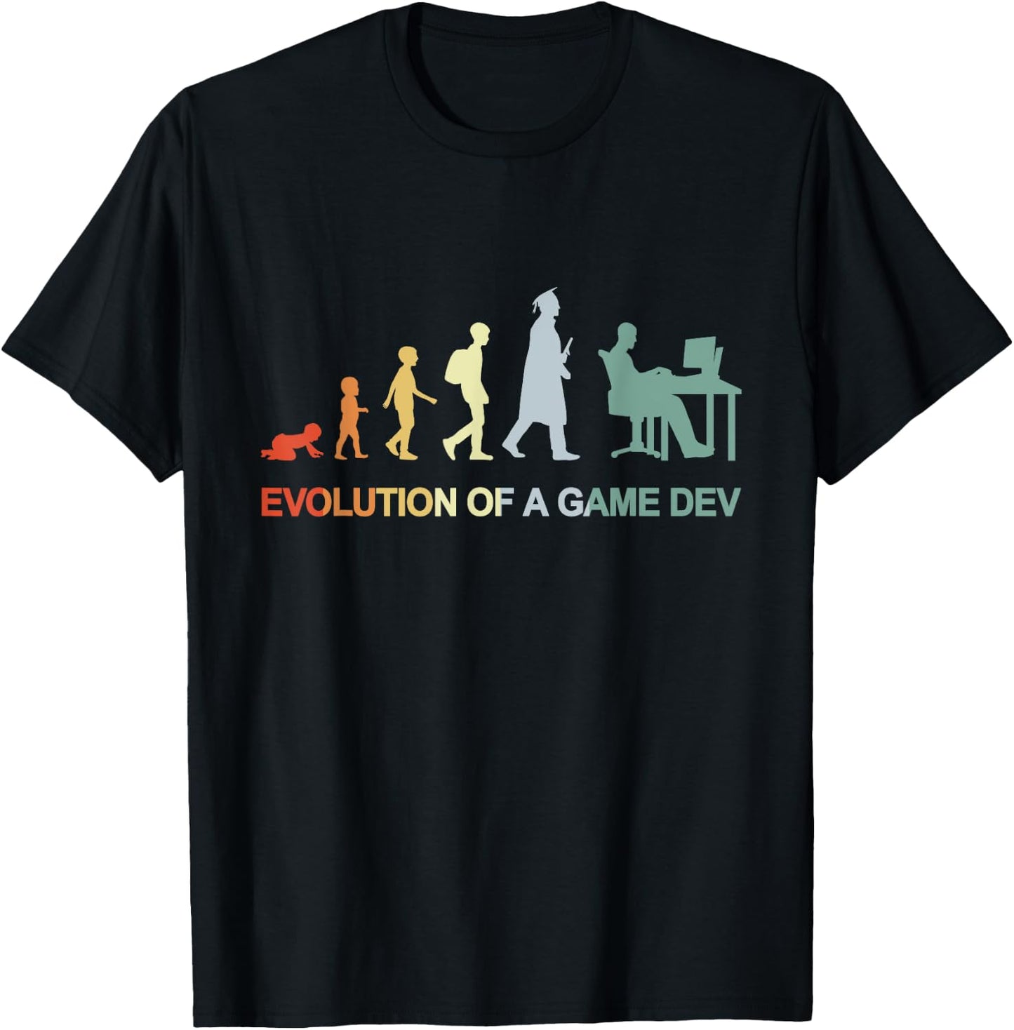 Vintage Game Development Evolution Video Game Producer T-Shirt - T-Shirt | Black