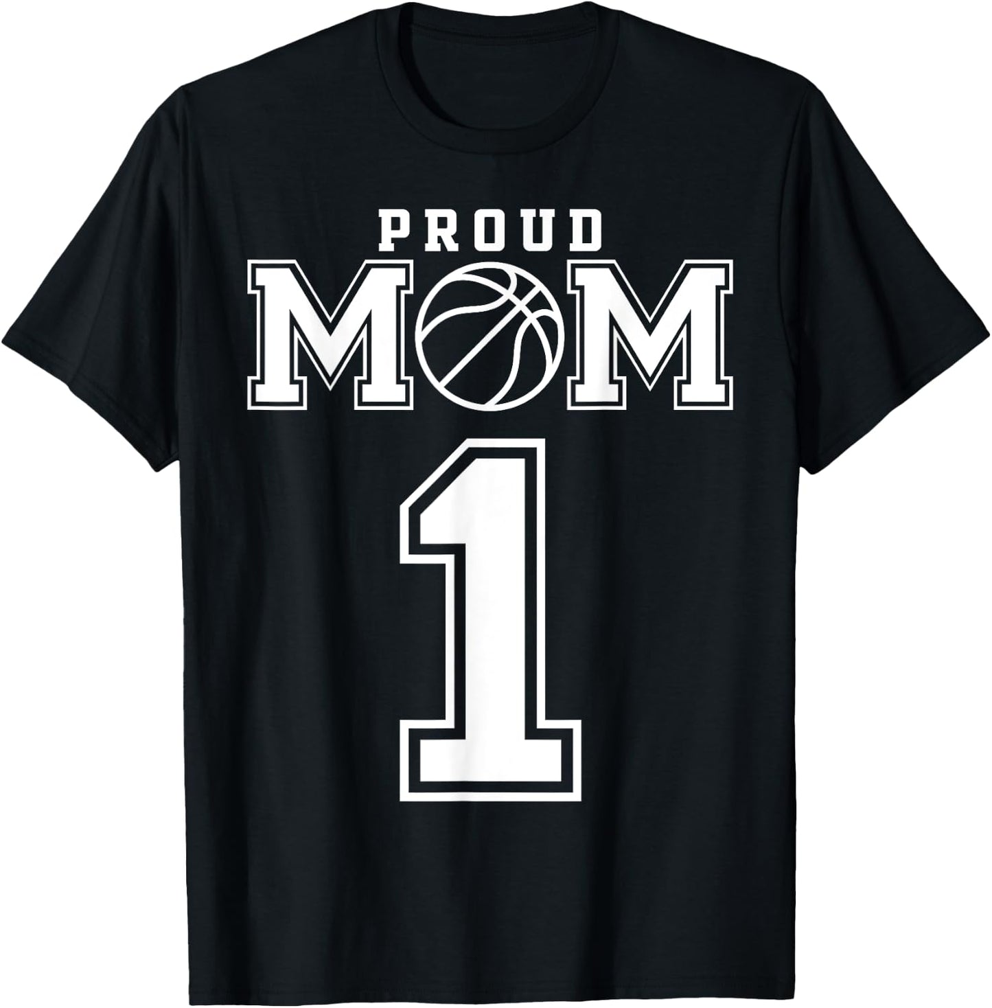 Number 1 Custom Proud Basketball Mom Personalized T-Shirt - T-Shirt | Black
