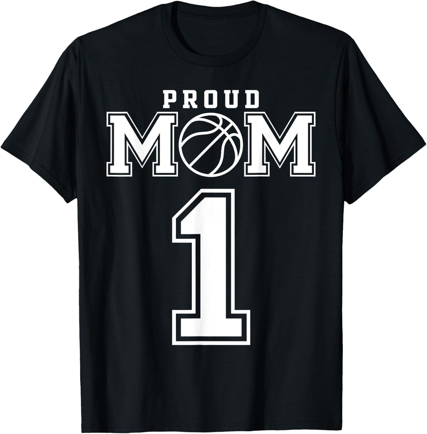 Number 1 Custom Proud Basketball Mom Personalized T-Shirt - T-Shirt | Black