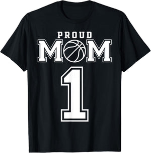 Number 1 Custom Proud Basketball Mom Personalized T-Shirt - T-Shirt | Black