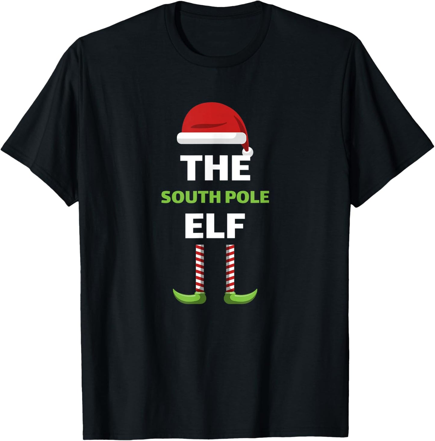 The South Pole Elf Funny Matching Family T-Shirt - T-Shirt | Black