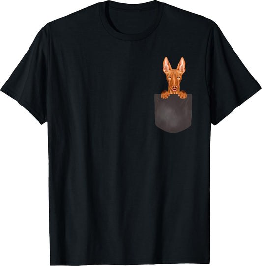 Dog In Pocket Funny Dog Lover Pharaoh Hound Women Kids T-Shirt - T-Shirt | Black