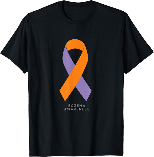 Eczema Awareness Shirt Ribbon T-Shirt - T-Shirt | Black