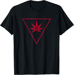 Triangle Kush Cannabis Marijuana Weed Strain Icon T-Shirt - T-Shirt | Black