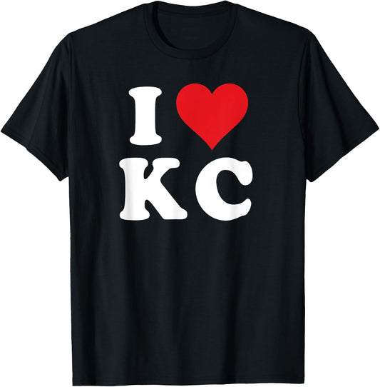 I Love KC Initials I Heart K.C. First Last Name K C T-Shirt - T-Shirt | Black