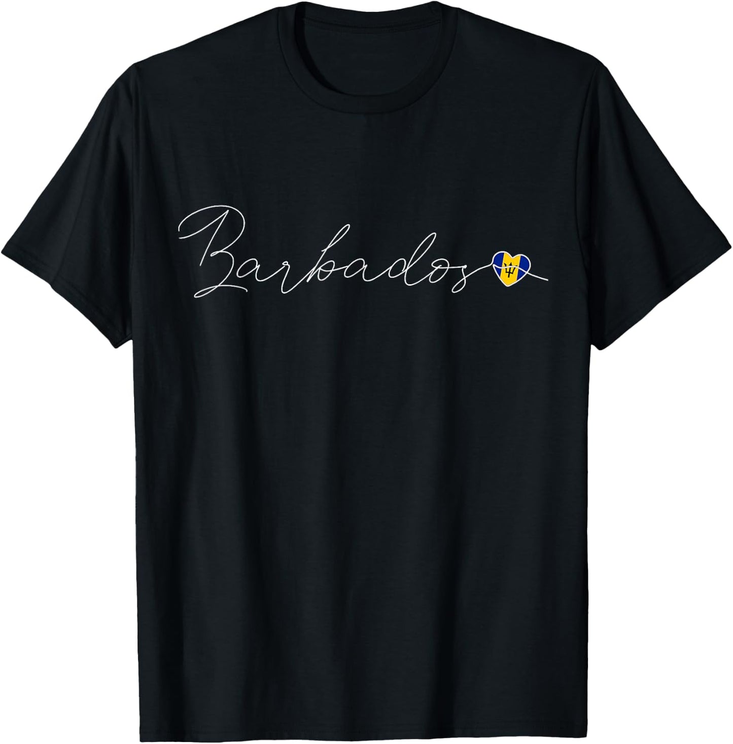 Barbados Simple Love Barbadian Flag Heart on Barbados T-Shirt - T-Shirt | Black