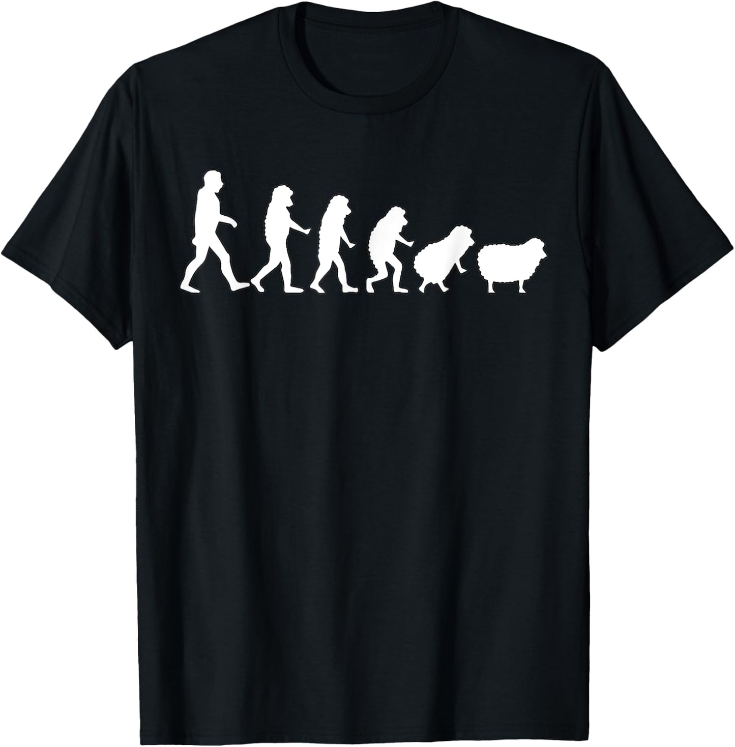 Sheeple Evolution Of human to sheep wake up sheeple T-Shirt - T-Shirt | Black