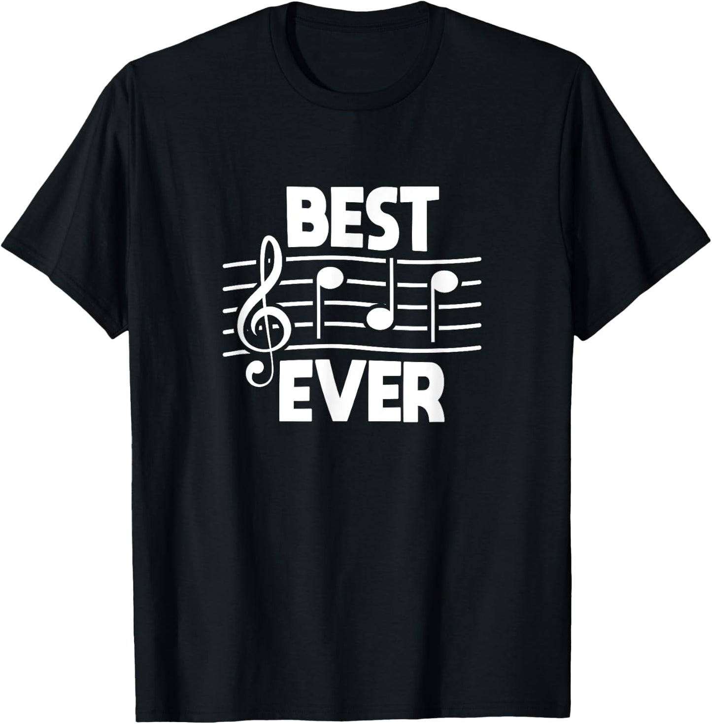 Best Dad Ever Music Notes Daddy Musician Father's Day T-Shirt - T-Shirt | Black