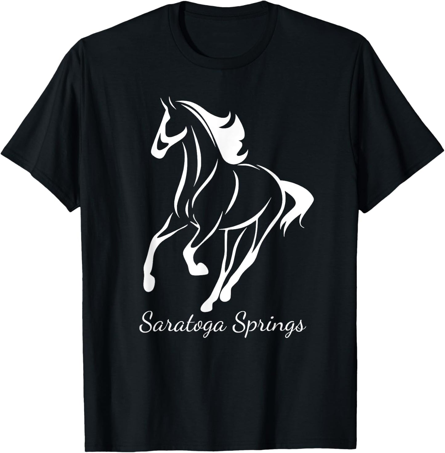 Saratoga Springs Upstate New York Horse Racing T-Shirt - T-Shirt | Black