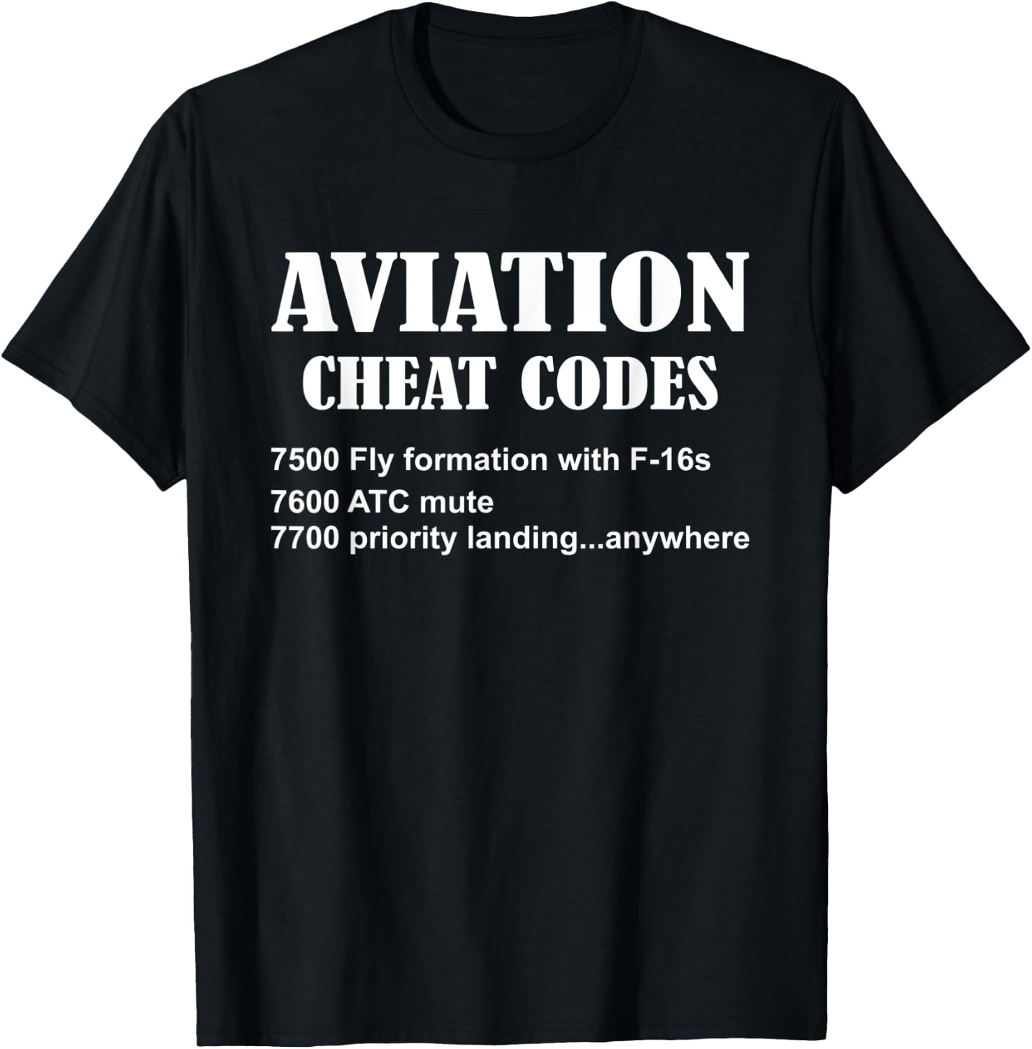 Aviation Cheat Codes Funny Airplane Aviation Pilot Aeroplane T-Shirt - T-Shirt | Black