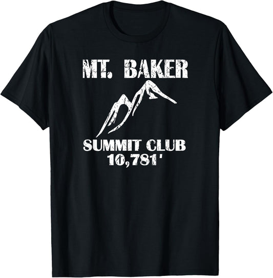 Mt. Baker Summit Club Elevation - Mount Baker T-Shirt - T-Shirt | Black