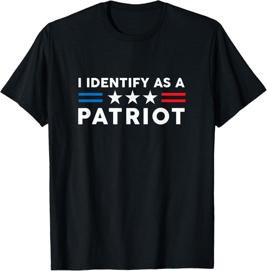American Flag Patriots I Identify as a Patriot T-Shirt - T-Shirt | Black