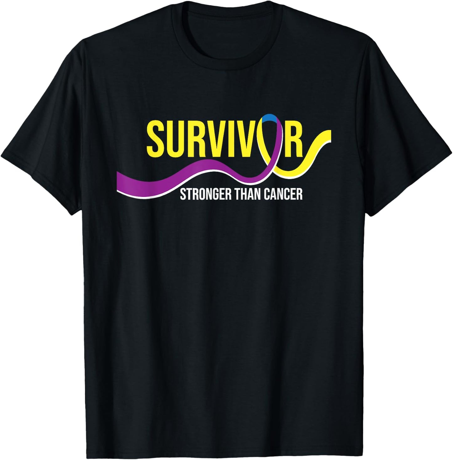 Survivor Stronger Than Cancer - Bladder Cancer Awareness T-Shirt - T-Shirt | Black