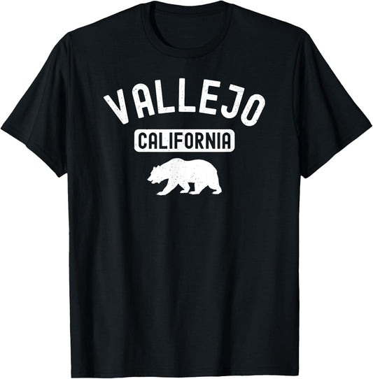 Vallejo California Bear Bay Area Retro Northern California T-Shirt - T-Shirt | Black