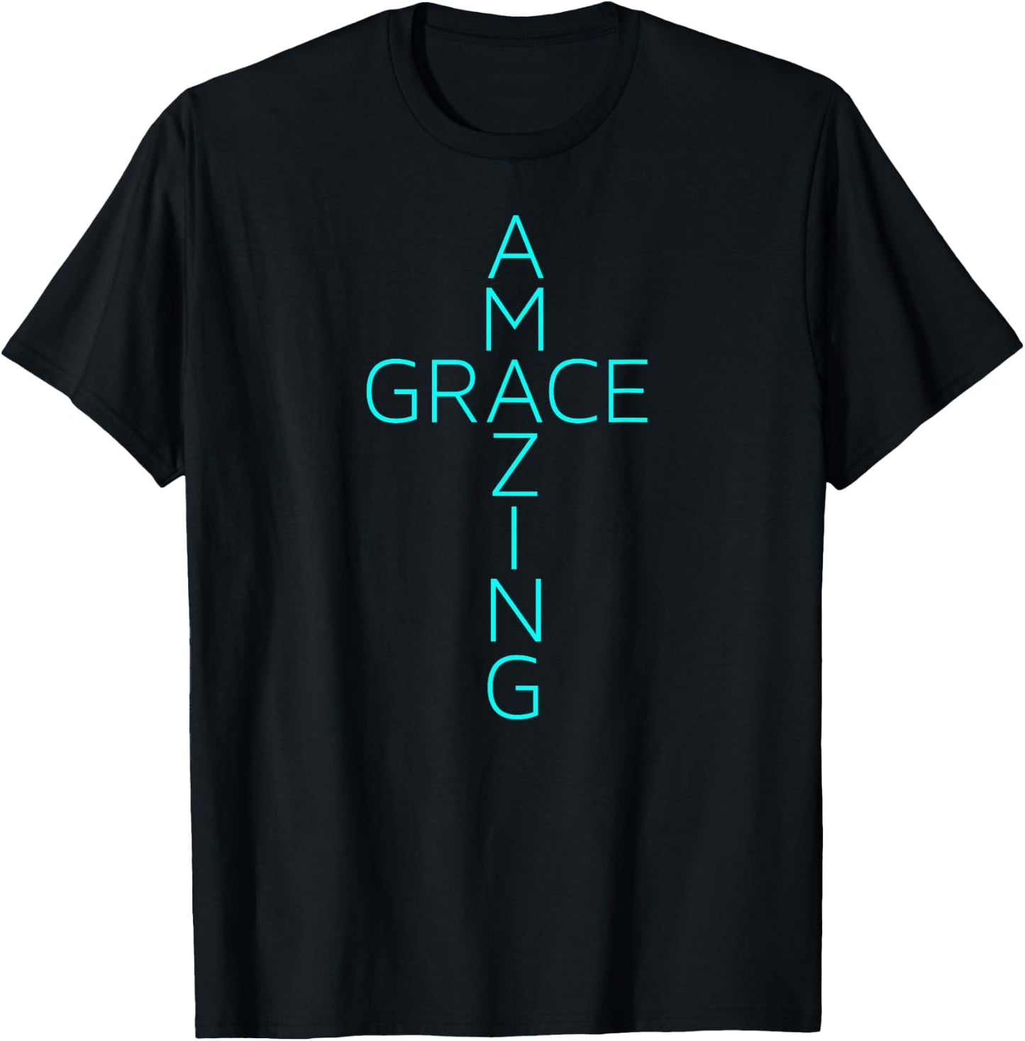 Amazing Grace Cross Gods Grace & Mercy T Shirt T-Shirt - T-Shirt | Black