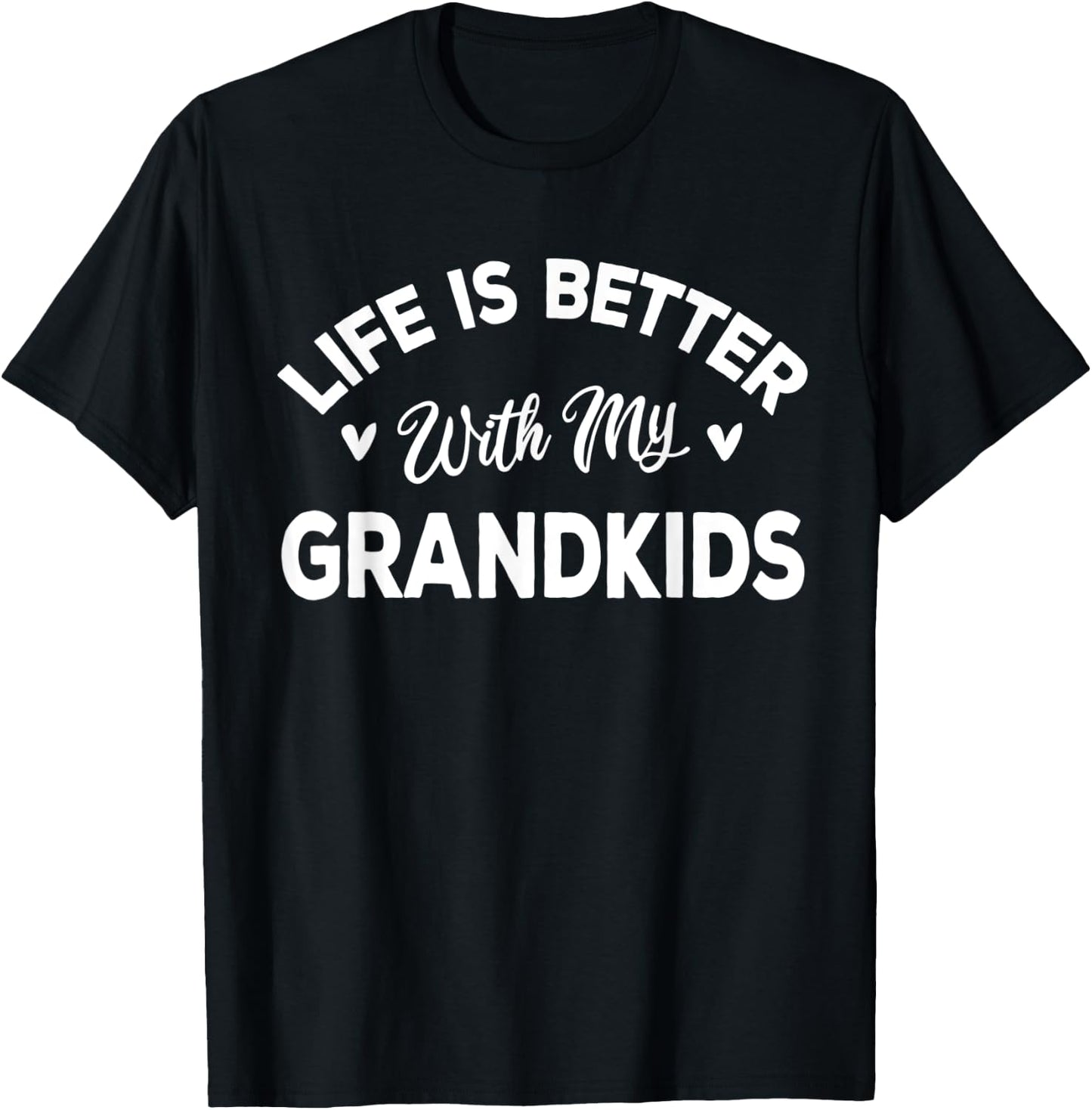 Women Life Is Better With My Grandkids Cute Grandma T-Shirt - T-Shirt | Black