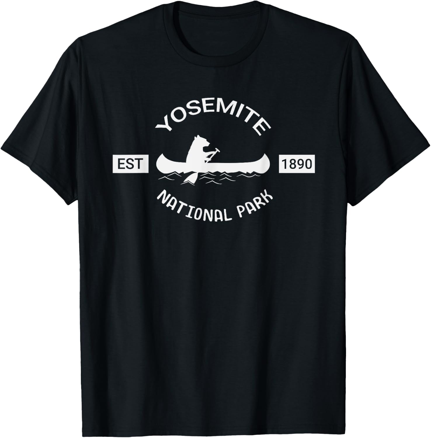 California Bear Shirt Yosemite Bear Canoe National Park T-Shirt - T-Shirt | Black