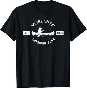 California Bear Shirt Yosemite Bear Canoe National Park T-Shirt - T-Shirt | Black