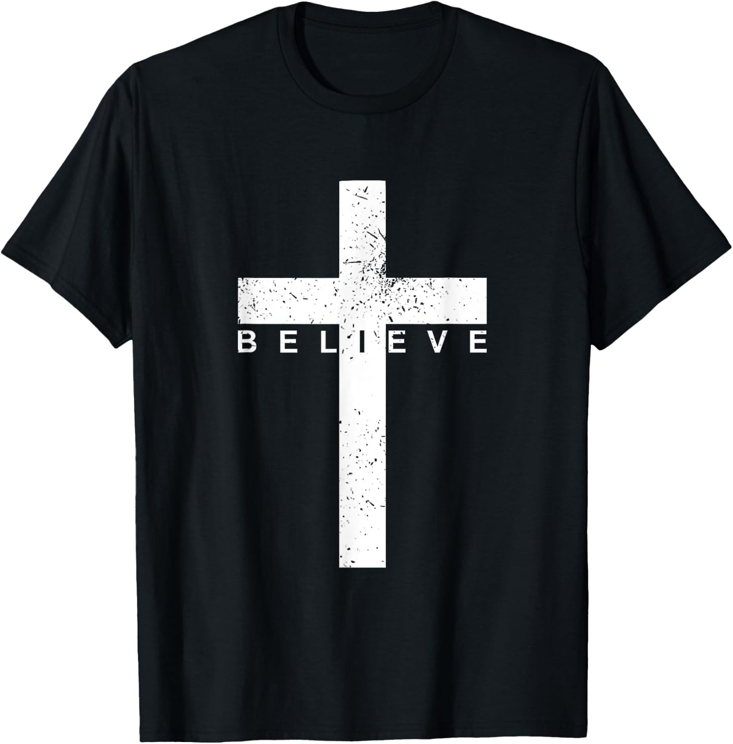 Believe Christian Cross - Religious Christian Men and Women T-Shirt - T-Shirt | Black