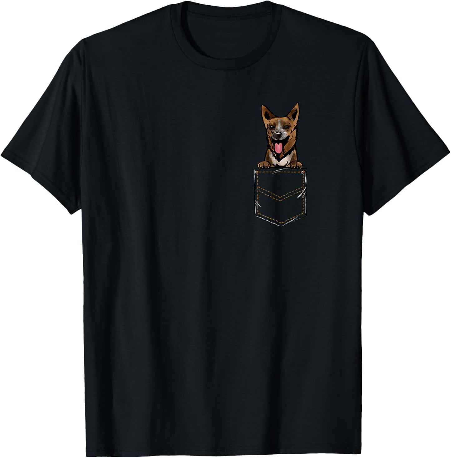 New Guinea Singing Dog Puppy for a Dog Owner Pet Pocket T-Shirt - T-Shirt | Black