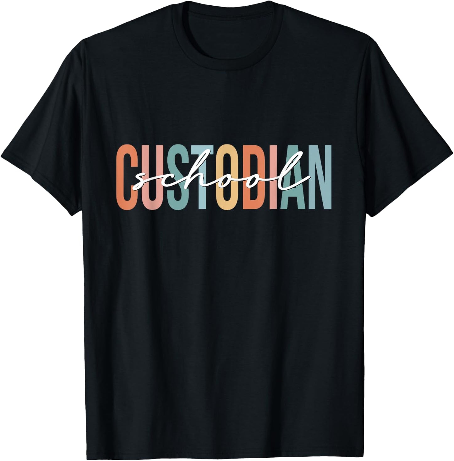 Boho Retro Vintage School Custodian Back To School T-Shirt - T-Shirt | Black
