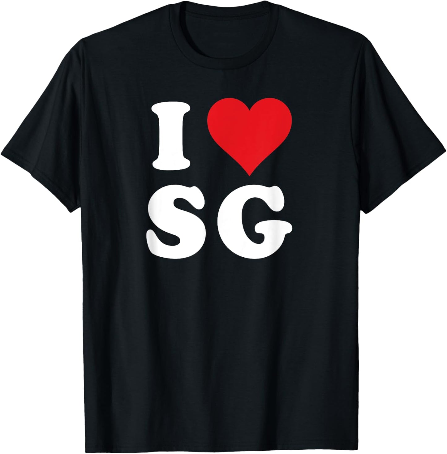 I Love SG Initials I Heart S.G. First Last Name S G T-Shirt - T-Shirt | Black