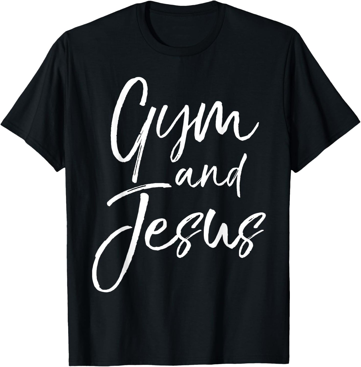 Cute Christian Workout Gift Funny Gym and Jesus T-Shirt - T-Shirt | Black