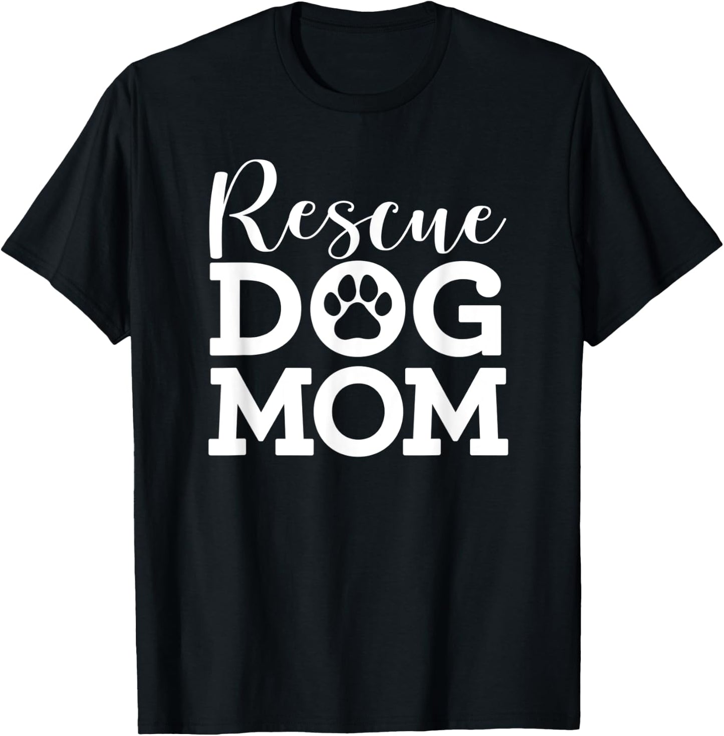 Funny Rescue Dog Mom Dog Paw Puppy Retro Women T-Shirt - T-Shirt | Black