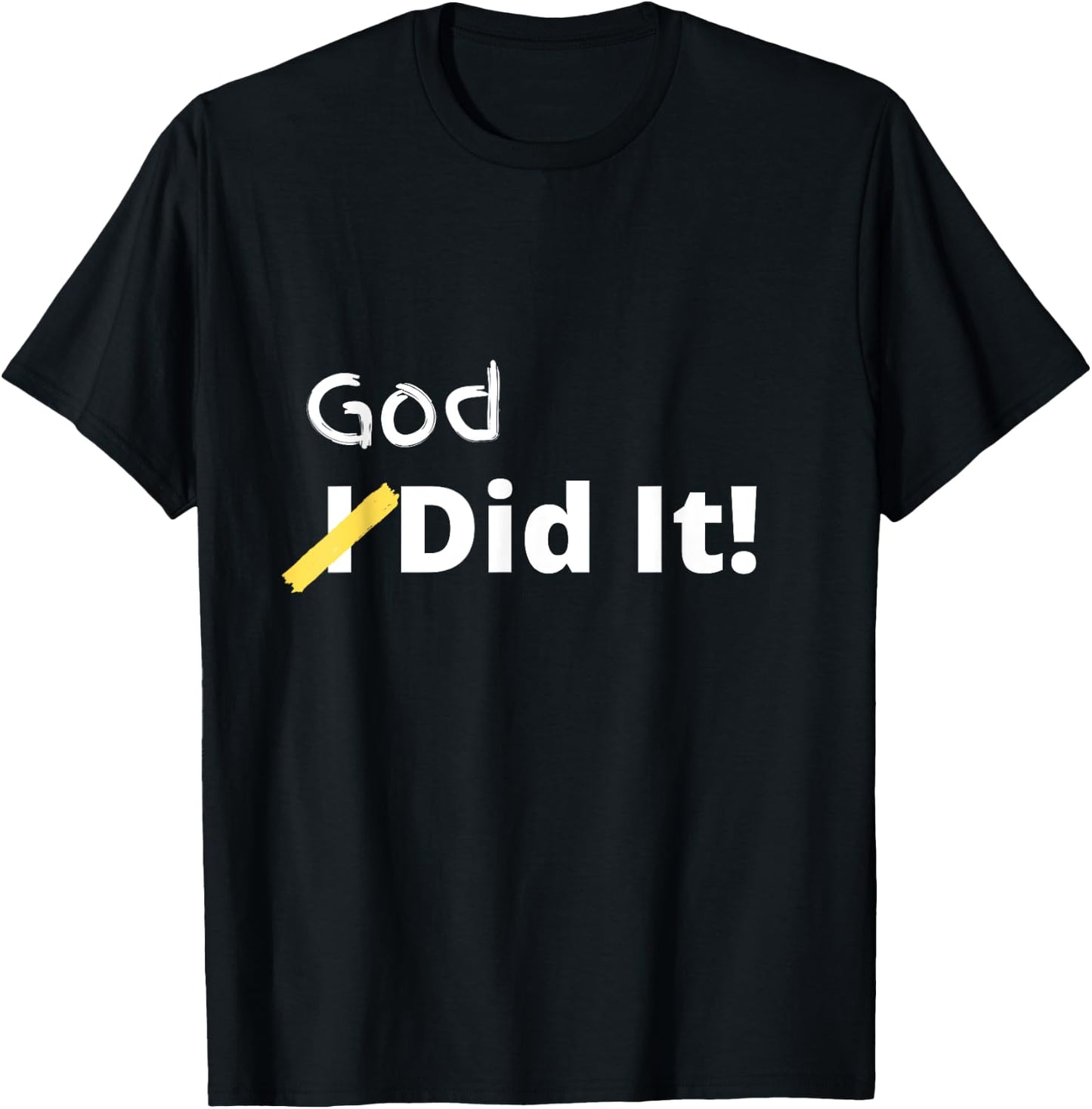 Cunningham God Did It Christian Black Small Letter Print T-Shirt - T-Shirt | Black