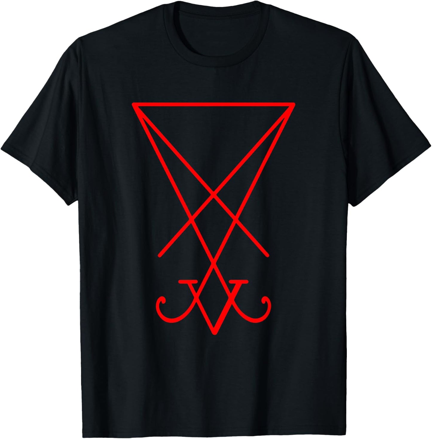 The Sigil of Lucifer (Seal of Satan) Red Graphic Design T-Shirt - T-Shirt | Black