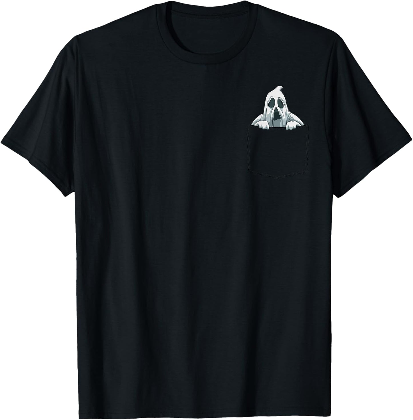 Ghost Pocket Ghost In Pocket Ghost Peeking Funny Halloween T-Shirt - T-Shirt | Black