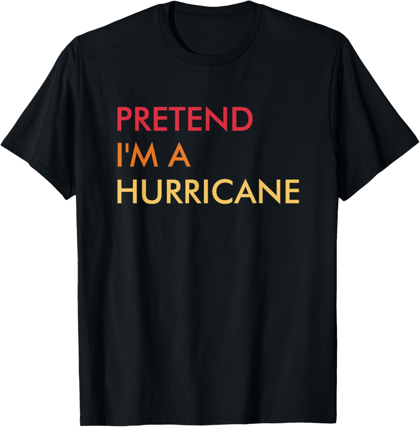 Pretend I'm A Hurricane Lazy Halloween Party Costume Vintage T-Shirt - T-Shirt | Black