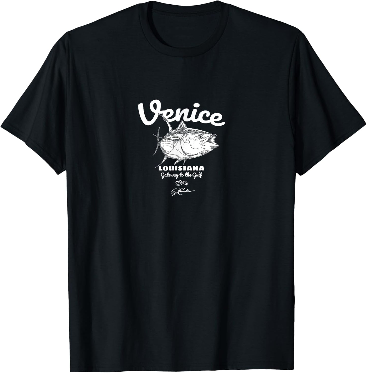 JCombs: Venice, Louisiana, Yellowfin Tuna T-Shirt - T-Shirt | Black