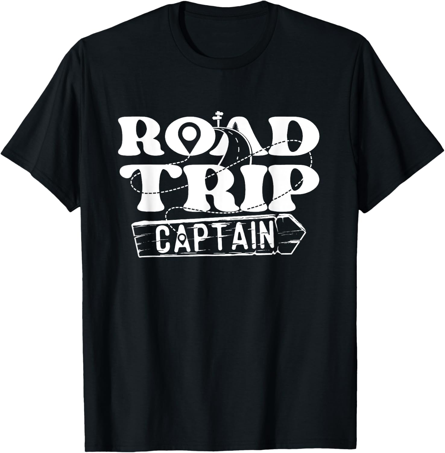 Road Trip Captain - Funny Travel Hiking Camping & Outdoors T-Shirt - T-Shirt | Black