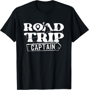 Road Trip Captain - Funny Travel Hiking Camping & Outdoors T-Shirt - T-Shirt | Black