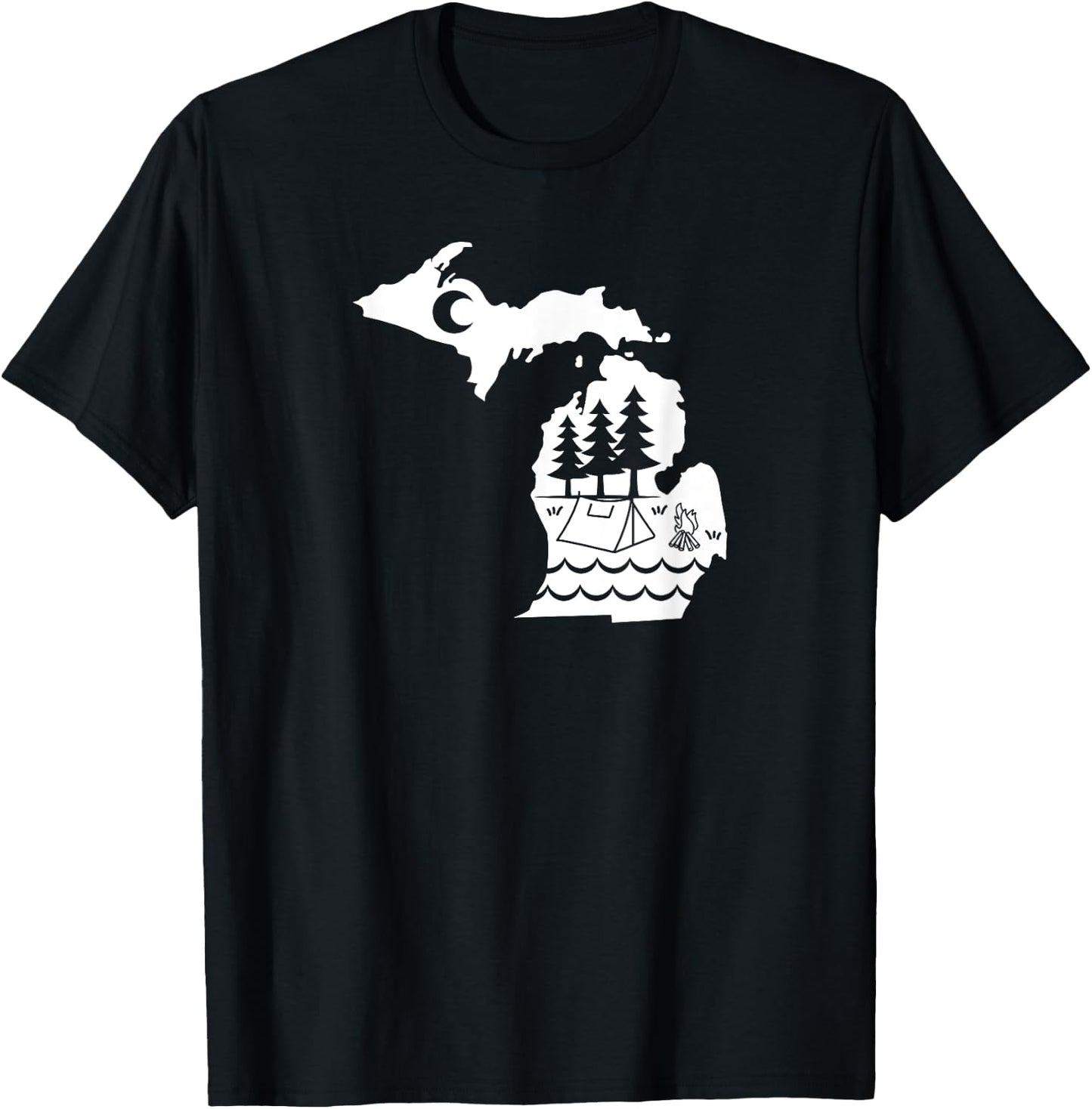 Michigan Outdoors Camping, Hiking and Exploring T-Shirt - T-Shirt | Black