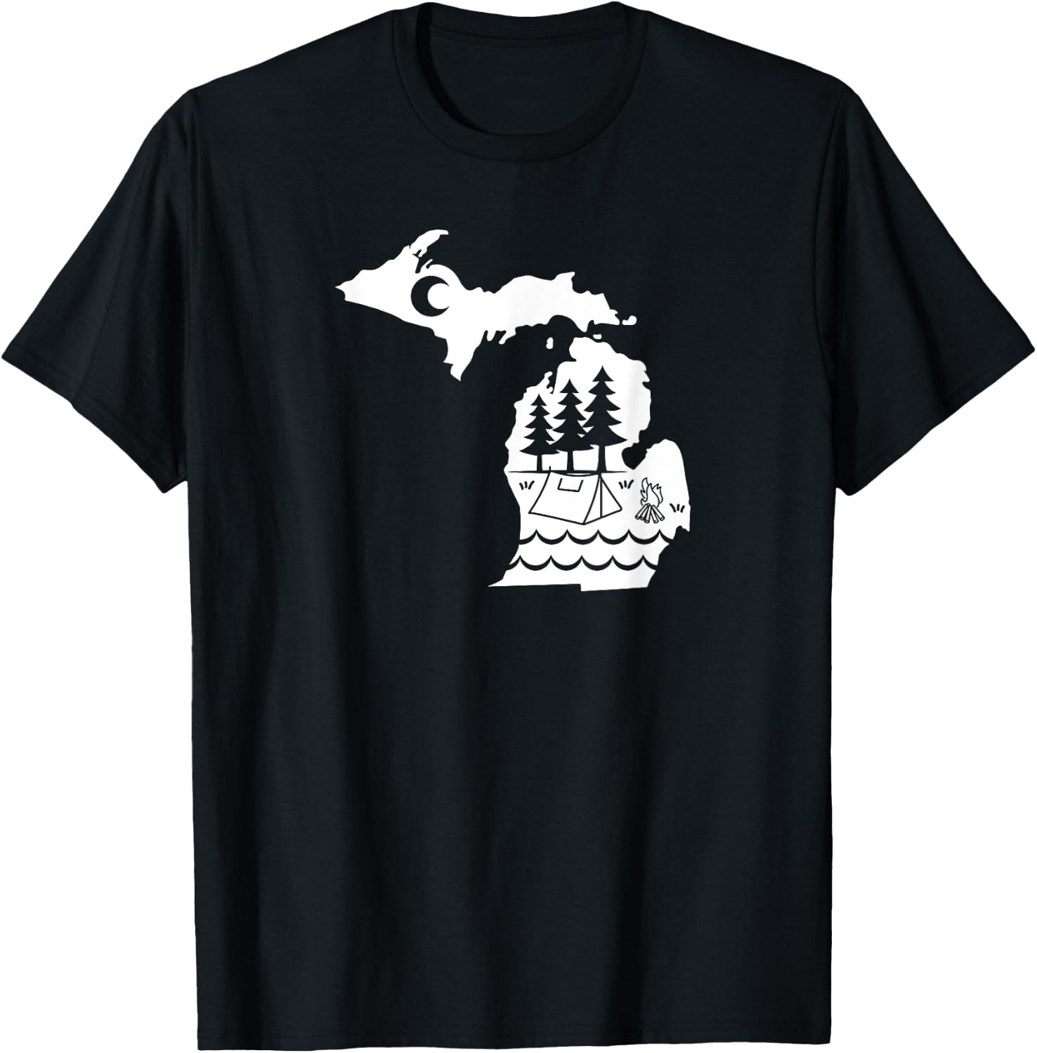 Michigan Outdoors Camping, Hiking and Exploring T-Shirt - T-Shirt | Black