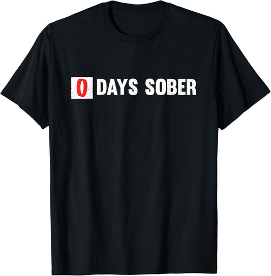 0 Days Sober Beer and Vodka T-Shirt - T-Shirt | Black