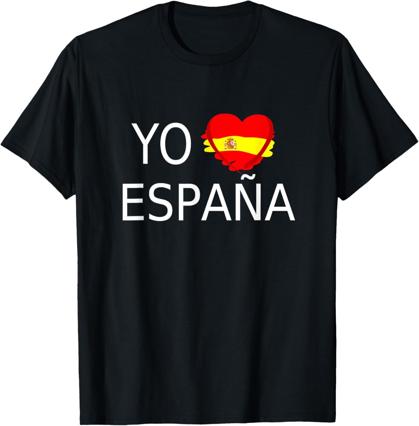 Spanish Flag Heart I Love Spain Yo Amo España T-Shirt - T-Shirt | Black