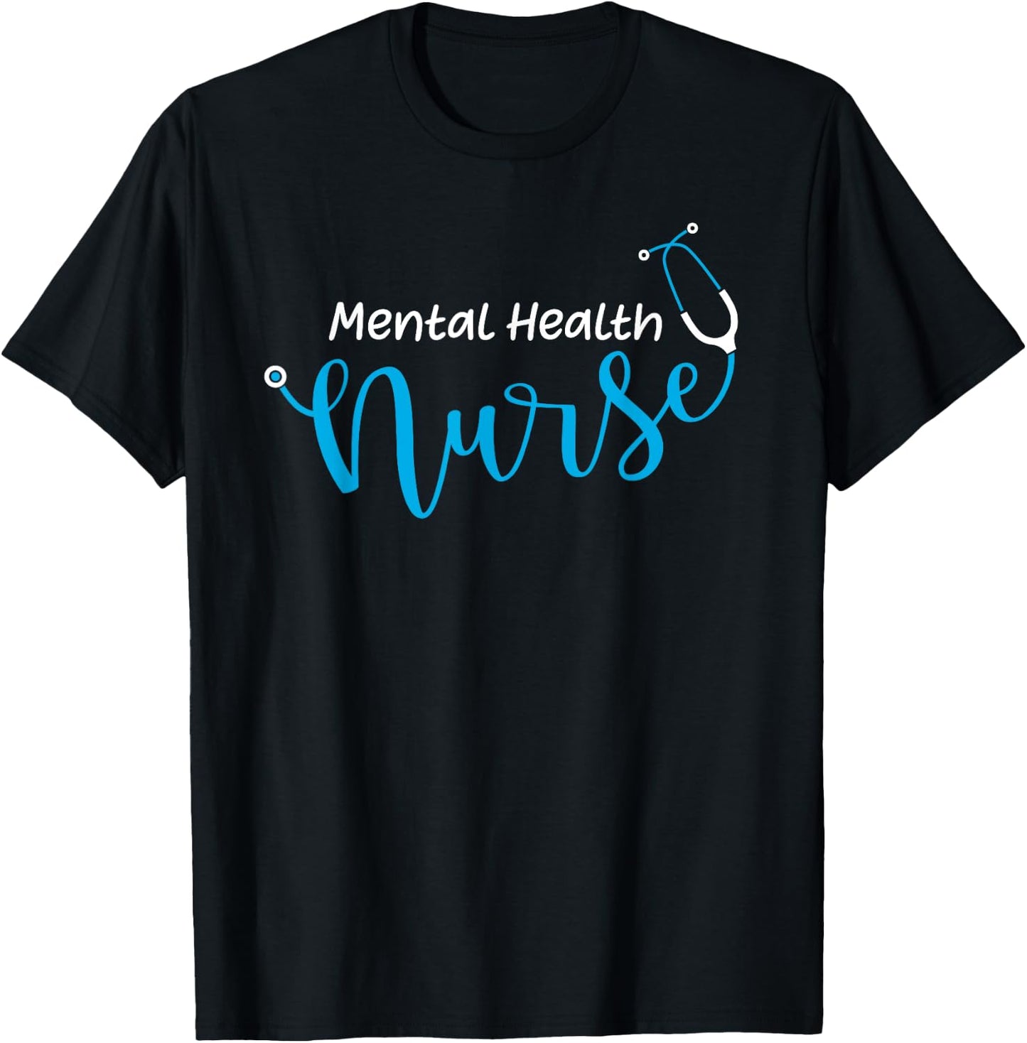 Stethoscope Mental Health Nurse T-Shirt - T-Shirt | Black