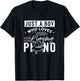 A Boy Who Loves Playing The Piano Pianist Musician Pianos T-Shirt - T-Shirt | Black