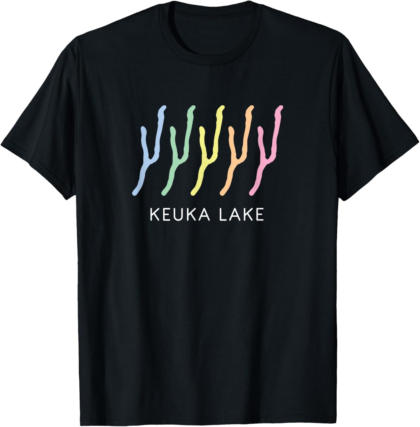 Keuka Lake - Finger Lakes New York - Pride Rainbow T-Shirt - T-Shirt | Black