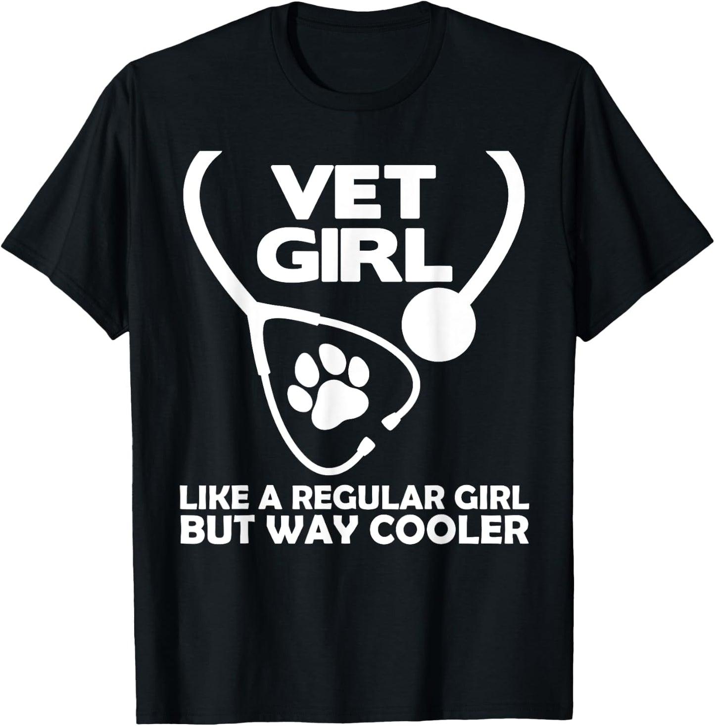 Funny Veterinary Technician Women Girls Female Vet Assistant T-Shirt - T-Shirt | Black