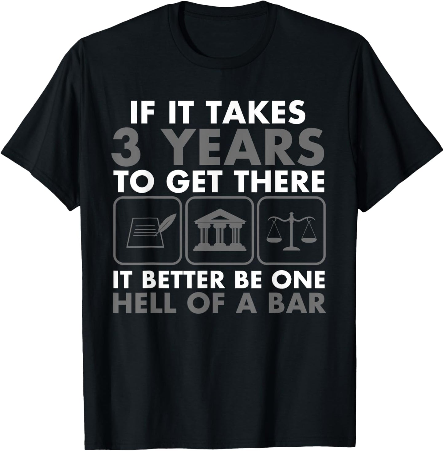Funny Future Lawyer Student Gift | Cute Law School Bar Exam T-Shirt - T-Shirt | Black