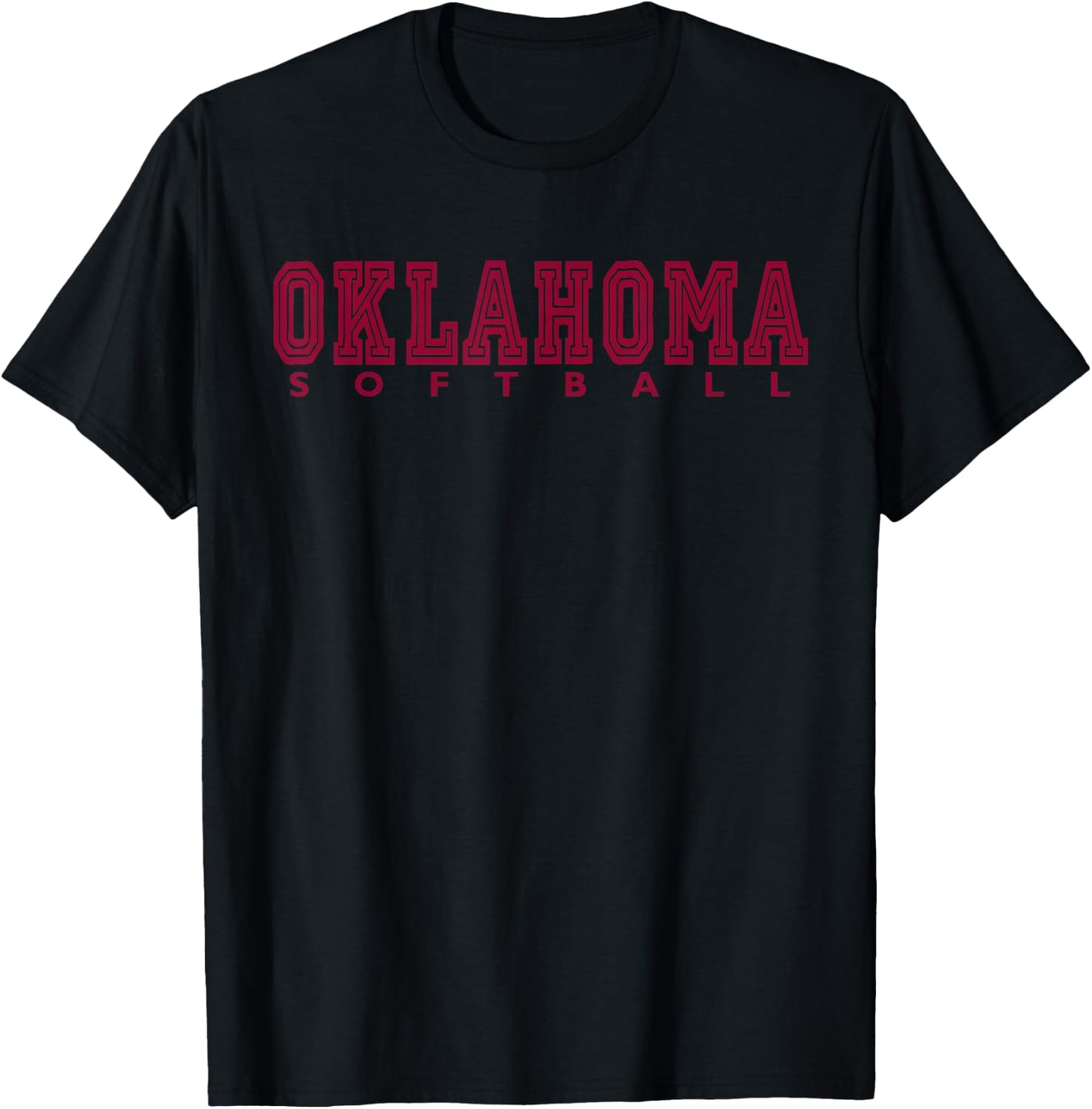 The OK Collection Oklahoma Softball - -Adult, Black, Small, Short Sleeve, Classic Fit, Cotton Blend, Graphic Design, Custom Fabric T-Shirt - T-Shirt | Black